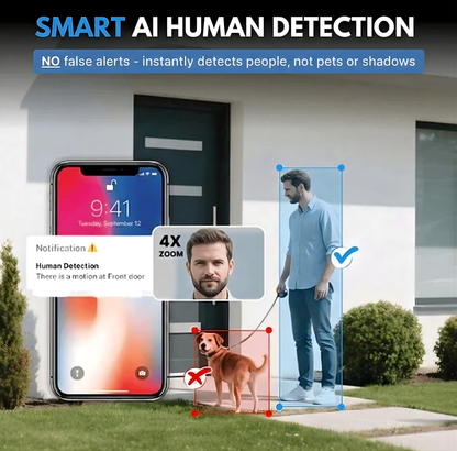 Smart window security camera with HD monitoring and motion detection